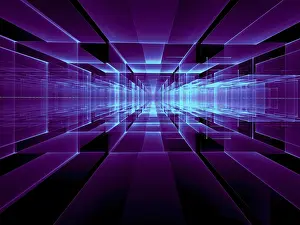 Abstract Tech Background Impressions: Abstract perspective technology background - computer-generated image
