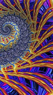 Fractal Geometry Design Impressions: Abstract spiral background - computer-generated image