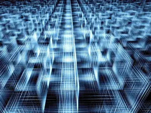Abstract Tech Background Impressions: Abstract tech perspective background - computer-generated 3d illustration