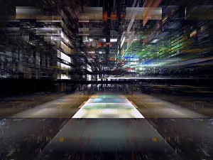 Abstract Technology Background Impressions: Abstract technology background with perspective effect