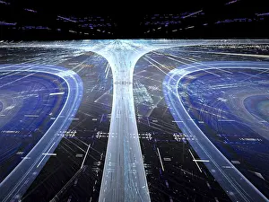 Virtual Reality Concept Image Impressions: Abstract technology or industry background - computer-generated image