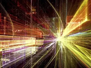 Abstract Technology Background Impressions: Abstract technology perspective background - computer-generated 3d illustration