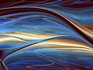 Undulating Wave Shape Impressions: Abstract wavy background - computer-generated image