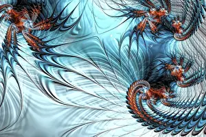 Fractal Geometry Art Impressions: Abstract wavy background - computer-generated image