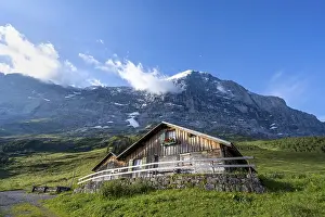 Bernese Oberland Scenery Impressions: Alpine hut and summit of the Eiger