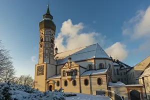 Andechs Monastery Winter Sunset Impressions: Andechs Monastery in winter, sunset