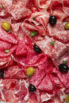 Breakfast Meat Selection Impressions: Assorted, meat appetizer, prosciutto