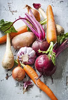 Root Vegetables Impressions: Assorted types of root vegetables