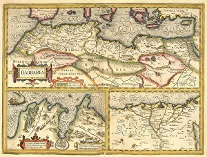 Digitally Restored Maps Impressions: Atlas, map from 1623, Barbaria
