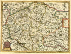Black And White Cartography Impressions: Atlas, map from 1623, Bohemia, Bohemia