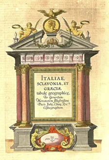 Traditional Craftsmanship Europe Impressions: Atlas, map from 1623, Italy, intertitle in the atlas
