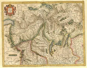 Digitally Restored Maps Impressions: Atlas, map from 1623, Lombardy