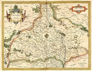 Digitally Restored Maps Impressions: Atlas, map from 1623, Morovia, Moravia