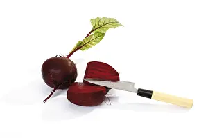Vitamin Rich Vegetables Impressions: Beetroot and a knife