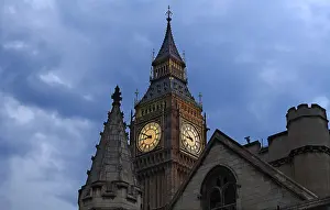 Famous Landmark In Europe Impressions: Big Ben, clock tower and clock