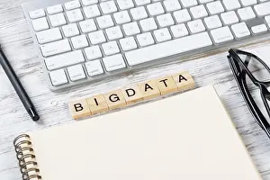 Concept Image Impressions: Big data analytics concept with letters on cubes