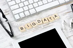 Concept Image Impressions: Big data analytics concept with letters on cubes