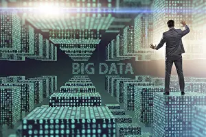 Big Data Concept Impressions: Big data concept with data mining analyst