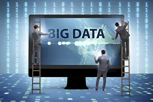Big Data Concept Impressions: Big data concept with data mining analyst