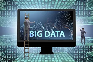 Big Data Concept Impressions: Big data concept with data mining analyst