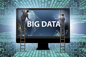 Big Data Concept Impressions: Big data concept with data mining analyst