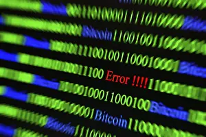 Cryptocurrency Blockchain Image Impressions: Binary code with Error lettering