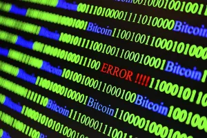 Computer Virus Concept Impressions: Binary code with Error lettering