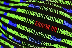 Cryptocurrency Blockchain Image Impressions: Binary code with Error lettering