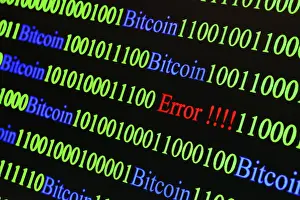 Computer Virus Concept Impressions: Binary code with Error lettering