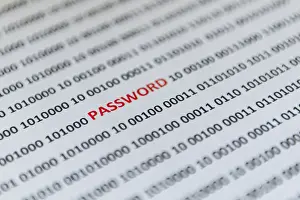 Data Protection Austria Impressions: Binary code with the word Password