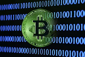 Bitcoin Binary Code Impressions: Bitcoin with binary code
