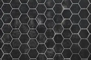Textured Surface Design Impressions: A black surface featuring a hexagonal pattern