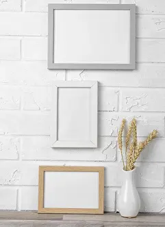 Text Free Space For Copywriting Impressions: Blank frames wall vase