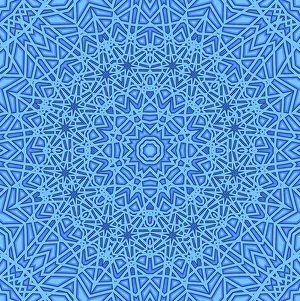 Seamless Decorative Patterns Impressions: Blue background with abstract pattern