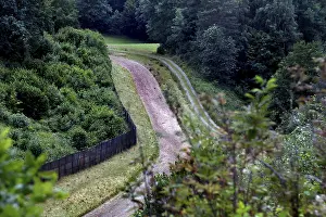 Post War Era Germany Impressions: Border fortification with column path