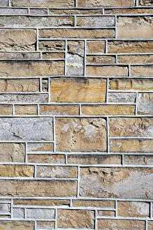 Deserted House Exterior View Impressions: Bordered bricks, house facade, background image