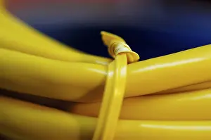 Computer Hardware Equipment Impressions: Together bounded coloured network cable for computer