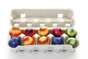 Colorful Easter Eggs Impressions: Box of colored easter eggs