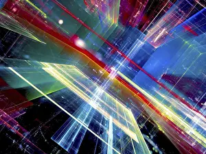 Symbolic Picture Representation Impressions: Bright colored technology background - abstract computer-generated image