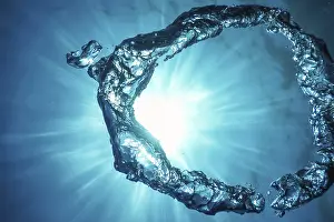 Deserted Ocean Scene Impressions: Bubble Ring Underwater, Ring Bubble
