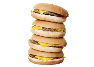 Unhealthy Nutrition Impressions: Burger stack, cut out