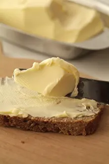 Close Up Bread Impressions: Buttered bread