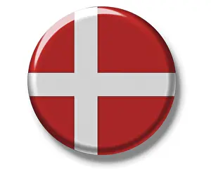 National Colors Badge Impressions: Button, flag of Denmark