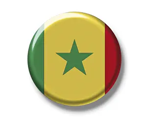 Images Liées Impressions: Bouton, drapeau du Sénégal.