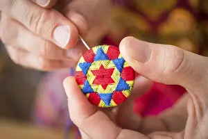 Traditional Crafting Techniques Impressions: Button maker cutting finishing star pattern