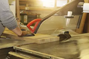 Handcrafted Goods Production Process Impressions: Carpenter at work in his carpentry workshop