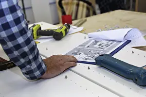Handcrafted Goods Production Process Impressions: Carpenter at work in his carpentry workshop