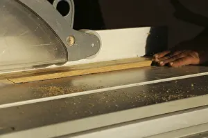 Carpenter Workshop Impressions: Carpenter at work in his carpentry workshop