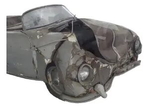 Historic Passenger Car Impressions: Rusty oldtimer with white backround