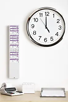 Office Work Symbol Impressions: Check clock
